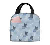 JunHeArt Cute Animal of Scottie Dog Pattern Lunch Bag for Women Men Reusable Insulated Lunch Tote for Work Picnic Travel