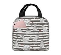 JunHeArt Cute Animal of Scottie Dog Pattern Lunch Bag for Women Men Reusable Insulated Lunch Tote for Work Picnic Travel