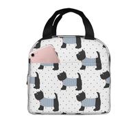 JunHeArt Cute Animal of Scottie Dog Pattern Lunch Bag for Women Men Reusable Insulated Lunch Tote for Work Picnic Travel