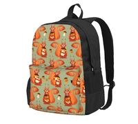 JunHeArt Cute Chipmunk And Mushroom Pattern Backpack For Women Men Adjustable Casual Daypack Work Business Hiking Travel Bags