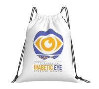 JunHeArt Diabetic Eye Disease Month Drawstring Bag Backpack String Sackpack Waterproof Swim Sports Yoga Gym Bag for Women Men