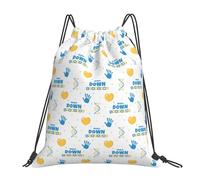 JunHeArt Down Syndrome Awareness Day Drawstring Bag Backpack String Sackpack Waterproof Swim Sports Yoga Gym Bag for Women Men