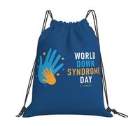JunHeArt Down Syndrome Awareness Day Drawstring Bag Backpack String Sackpack Waterproof Swim Sports Yoga Gym Bag for Women Men