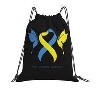 JunHeArt Down Syndrome Awareness Month Drawstring Bag Backpack String Sackpack Waterproof Swim Sports Yoga Gym Bag for Women Men