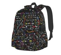 JunHeArt Handwritten Math Formulas Pattern Backpack Casual Daypack 17 Inch Laptop Backpack For Women Men Travel Business Work
