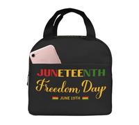 JunHeArt Happy Juneteenth Day Freedom 1865 Lunch Bag for Women Men Reusable Insulated Lunch Tote for Work Picnic Travel