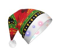 JunHeArt Happy Kwanzaa African Heritage Holiday Santa Hat Adult Christmas Hat For Women Men New Year Festive Xmas Christmas Party Supplies