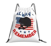 JunHeArt Happy Memorial Day Remember&Honor Drawstring Bag Backpack String Sackpack Waterproof Swim Sports Yoga Gym Bag for Women Men
