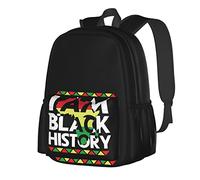 JunHeArt I Am Black History Month Backpack Casual Daypack 17 Inch Laptop Backpack For Women Men Travel Business Work