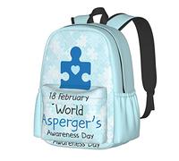 JunHeArt International Asperger'S Day Backpack Casual Daypack 17 Inch Laptop Backpack For Women Men Travel Business Work
