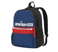 JunHeArt Jewish American Heritage Month Backpack For Women Men Adjustable Casual Daypack Work Business Hiking Travel Bags