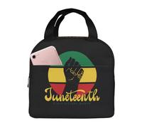 JunHeArt Juneteenth African American Freedom Black History June 19 Lunch Bag for Women Men Reusable Insulated Lunch Tote for Work Picnic Travel