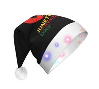 JunHeArt Juneteenth Day Freedom 1865 Santa Hat Adult Christmas Hat For Women Men New Year Festive Xmas Christmas Party Supplies