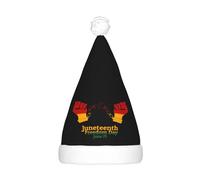 JunHeArt Juneteenth Fist Freedom Day African American Santa Hat Adult Christmas Hat For Women Men New Year Festive Xmas Christmas Party Supplies