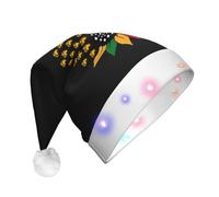 JunHeArt Juneteenth Sunflower Black History African American Santa Hat Adult Christmas Hat For Women Men New Year Festive Xmas Christmas Party Supplies