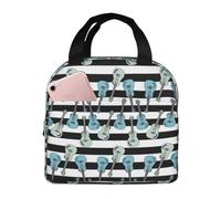JunHeArt Musical Instrument of Ukulele Pattern Lunch Bag for Women Men Reusable Insulated Lunch Tote for Work Picnic Travel