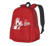 JunHeArt National Blood Donor Month Backpack Casual Daypack 17 Inch Laptop Backpack For Women Men Travel Business Work