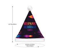 JunHeArt National Hispanic Heritage Month Santa Hat Adult Christmas Hat For Women Men New Year Festive Xmas Christmas Party Supplies
