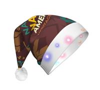 JunHeArt Native American Heritage Month Indigenous Pride Santa Hat Adult Christmas Hat For Women Men New Year Festive Xmas Christmas Party Supplies