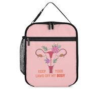 JunHeArt Pro Choice Keep Your Laws Off My Body Lunch Bag for Women Men Cute Insulated Lunch Tote for Work Picnic Travel