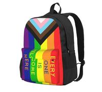 JunHeArt Progress Pride Flag Rainbow Gay Lesbian Transgender Bisexual Lgbtq Backpack For Women Men Adjustable Casual Daypack Work Business Hiking Travel Bags