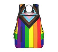 JunHeArt Progress Pride Flag Rainbow Gay Lesbian Transgender Bisexual LGBTQ Backpack Lightweight Daypack Laptop Backpack Hiking Gym Travel Bags for Women Men