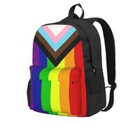 JunHeArt Progress Pride Rainbow Backpack For Women Men Adjustable Casual Daypack Work Business Hiking Travel Bags
