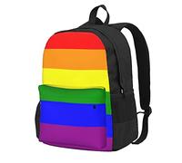 JunHeArt Rainbow Pride Flag Backpack For Women Men Adjustable Casual Daypack Work Business Hiking Travel Bags