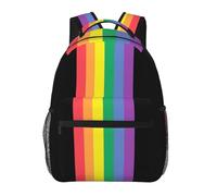 JunHeArt Rainbow Pride Lgbtq Strip Backpacks For Men Women Lightweight Bookbag Daypack For Work Hiking Gym Travel