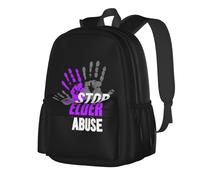 JunHeArt Stop Elder Abuse Elder Abuse Awareness Backpack Casual Daypack 17 Inch Laptop Backpack For Women Men Travel Business Work