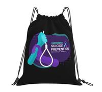 JunHeArt Suicide Prevention Awareness Drawstring Bag Backpack String Sackpack Waterproof Swim Sports Yoga Gym Bag for Women Men