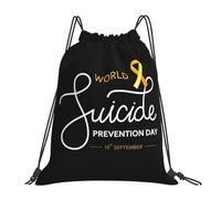 JunHeArt Suicide Prevention Awareness Drawstring Bag Backpack String Sackpack Waterproof Swim Sports Yoga Gym Bag for Women Men