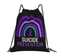 JunHeArt Suicide Prevention Awareness Drawstring Bag Backpack String Sackpack Waterproof Swim Sports Yoga Gym Bag for Women Men