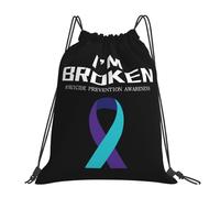 JunHeArt Suicide Prevention Awareness Drawstring Bag Backpack String Sackpack Waterproof Swim Sports Yoga Gym Bag for Women Men