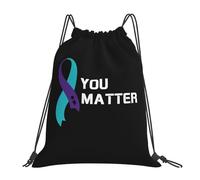 JunHeArt Suicide Prevention Awareness Drawstring Bag Backpack String Sackpack Waterproof Swim Sports Yoga Gym Bag for Women Men