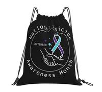 JunHeArt Suicide Prevention Awareness Drawstring Bag Backpack String Sackpack Waterproof Swim Sports Yoga Gym Bag for Women Men