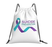 JunHeArt Suicide Prevention Awareness Drawstring Bag Backpack String Sackpack Waterproof Swim Sports Yoga Gym Bag for Women Men