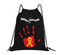 JunHeArt Suicide Prevention Awareness Month Drawstring Bag Backpack String Sackpack Waterproof Swim Sports Yoga Gym Bag for Women Men