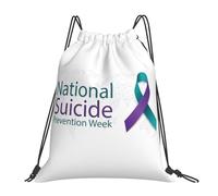 JunHeArt Suicide Prevention Awareness Month Drawstring Bag Backpack String Sackpack Waterproof Swim Sports Yoga Gym Bag for Women Men