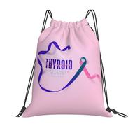 JunHeArt Thyroid Cancer Awareness Month Drawstring Bag Backpack String Sackpack Waterproof Swim Sports Yoga Gym Bag for Women Men