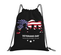JunHeArt Veterans Day Honoring All Who Served Drawstring Bag Backpack String Sackpack Waterproof Swim Sports Yoga Gym Bag for Women Men