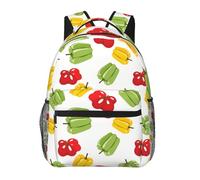 JunHeArt Watercolor Bell Pepper Pattern Backpacks For Men Women Lightweight Bookbag Daypack For Work Hiking Gym Travel