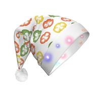 JunHeArt Watercolor Bell Pepper Pattern Santa Hat Adult Christmas Hat For Women Men New Year Festive Xmas Christmas Party Supplies