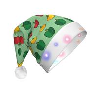 JunHeArt Watercolor Bell Pepper Pattern Santa Hat Adult Christmas Hat For Women Men New Year Festive Xmas Christmas Party Supplies