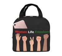 JunHeArt Womens Women Life Freedom Lunch Bag for Women Men Reusable Insulated Lunch Tote for Work Picnic Travel