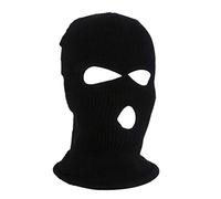 Junhouse 3 Holes Ski Cycling Balaclava Hood Cap Full Face Mask (Black)
