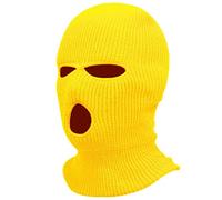 Junhouse 3 Holes Ski Cycling Balaclava Hood Cap Full Face Mask (Yellow)
