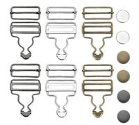 Junielle Metal Dungaree Buckles,6 PCS Adjustable Slide Glide Buckle | Stainless Steel Heavy Duty Rectangle Slider Fasteners for Overall Braces Suspenders Trousers DIY Sewing Accessories