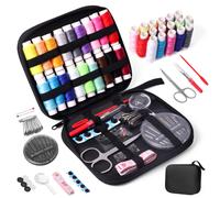 JUNING Sewing Kit with Case Portable Sewing Supplies for Home Traveler, Adults, Beginner, Emergency, Kids Contains Thread, Scissors, Needles, Measure