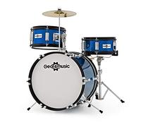 Junior 3 Piece Drum Kit by Gear4music, Blue